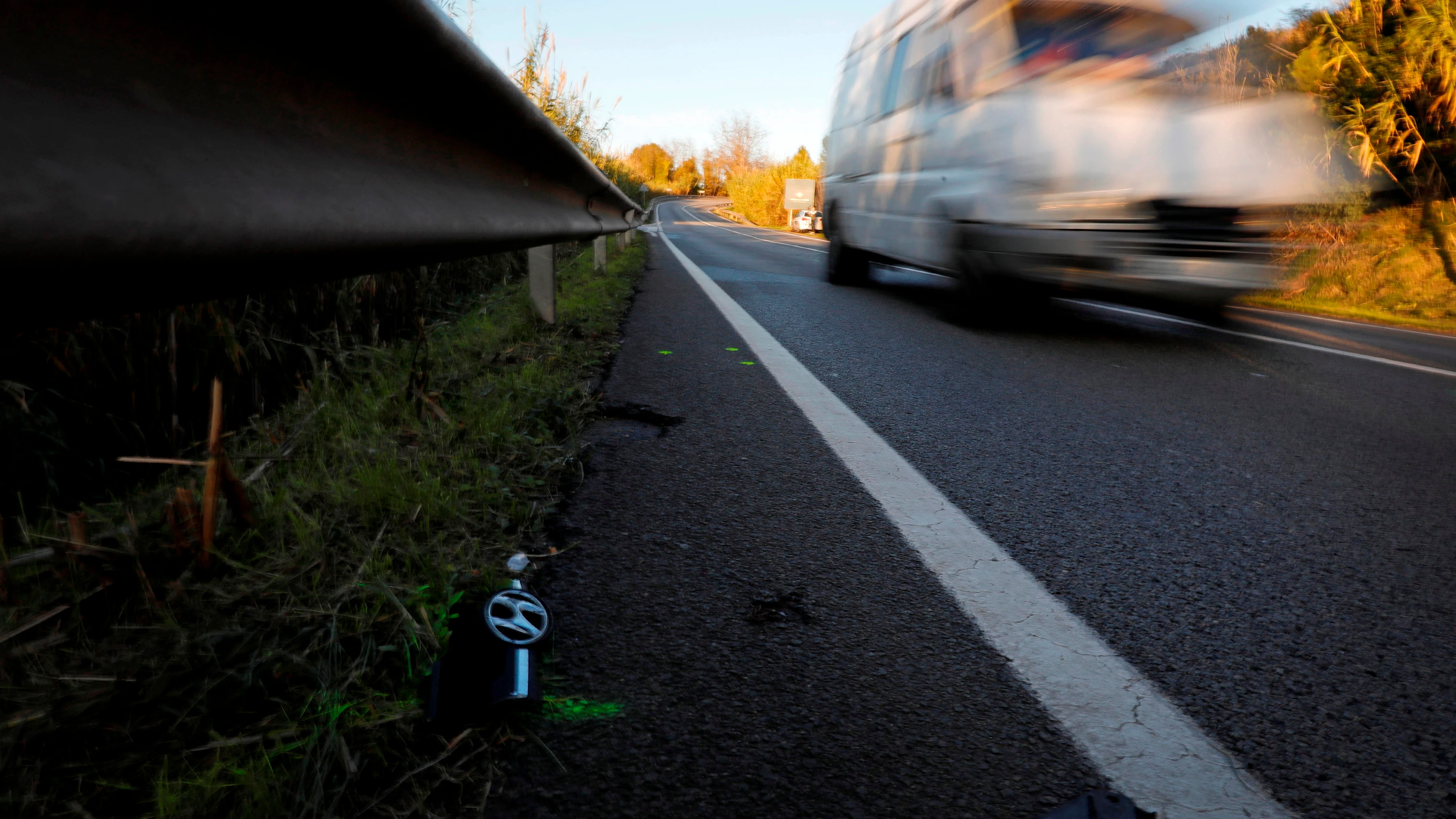 Imagen del lugar donde fueron atropellados mortalmente dos ciclistas Imagen del lugar donde fueron atropellados mortalmente dos ciclistas