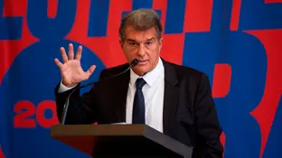 l expresidente del FC Barcelona Joan Laporta durante la presentación de su candidatura a la presidencia del club l expresidente del FC Barcelona Joan Laporta durante la presentación de su candidatura a la presidencia del club