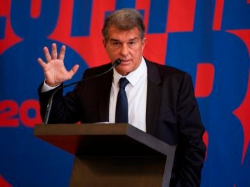 l expresidente del FC Barcelona Joan Laporta durante la presentación de su candidatura a la presidencia del club