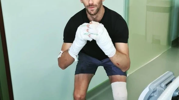 Romain Grosjean en el hospital Romain Grosjean en el hospital