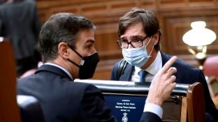Pedro S&aacute;nchez y Salvador Illa en el Congreso