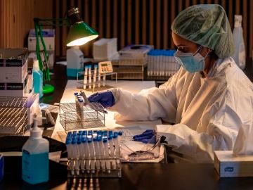 Profesionales sanitarios realizan test antígenos masivos de detección de la COVID-19