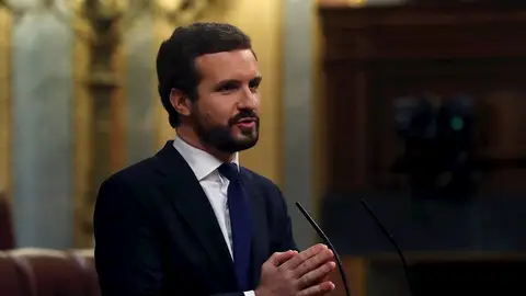 El líder del Partido Popular, Pablo Casado, interviene en el Congreso de los Diputados El líder del Partido Popular, Pablo Casado, interviene en el Congreso de los Diputados