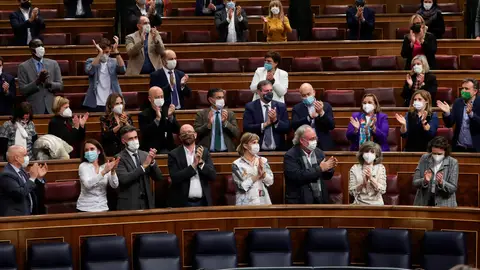 Aplausos de los diputados del PSOE a la diputada Maria Luisa Carcedo Aplausos de los diputados del PSOE a la diputada Maria Luisa Carcedo