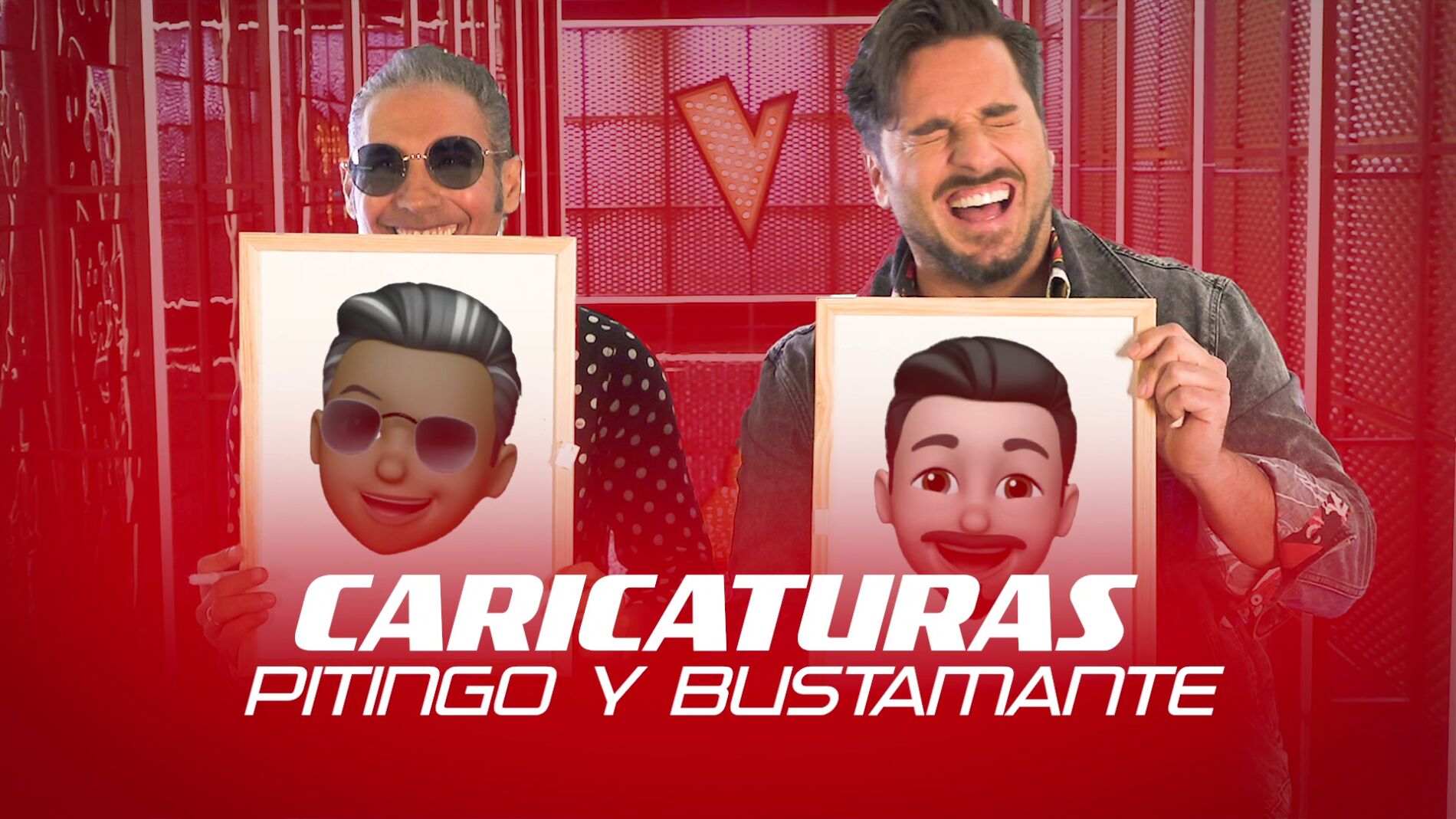 David Bustamante y Pitingo, a carcajadas tras dibujar su propia caricatura en 20 segundos