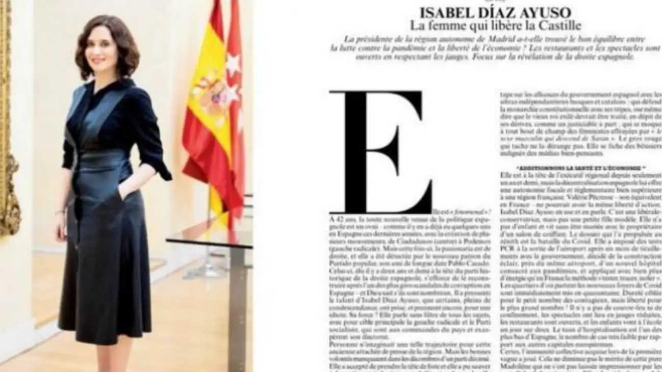 Isabel Díaz-Ayuso en 'Le Figaro' Isabel Díaz-Ayuso en 'Le Figaro'