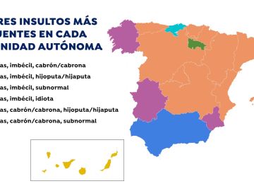 El mapa de los insultos en España: cuáles son los improperios más utilizados por comunidad autónoma