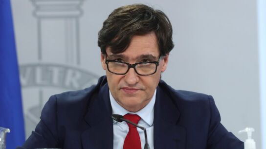 Salvador Illa durante su comparecencia en Moncloa