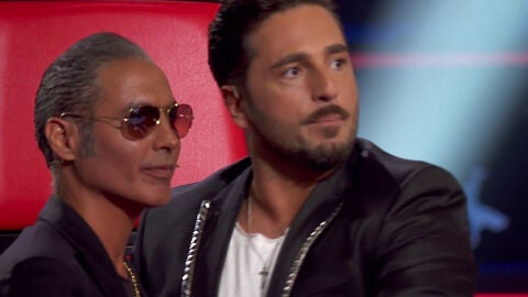 La reacci&oacute;n de Pitingo ante la broma de David Bustamante en 'La Voz Senior'