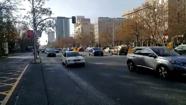 Decenas de coches recorren el centro de Madrid contra la ley Cela&aacute;