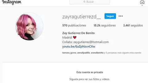 Cuenta de Instagram de Zayra Gutiérrez La joven ha cerrado su cuenta tras su polémica fiesta de cumpleaños