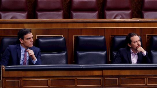 El presidente del Gobierno, Pedro S&aacute;nchez, y el vicepresidente segundo, Pablo Iglesias
