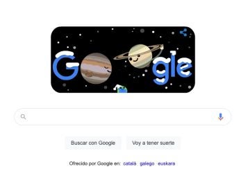 Imagen del doodle de Google con motivo del solsticio de invierno y la Gran Conjunción