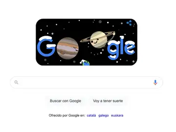 Imagen del doodle de Google con motivo del solsticio de invierno y la Gran Conjunción Imagen del doodle de Google con motivo del solsticio de invierno y la Gran Conjunción