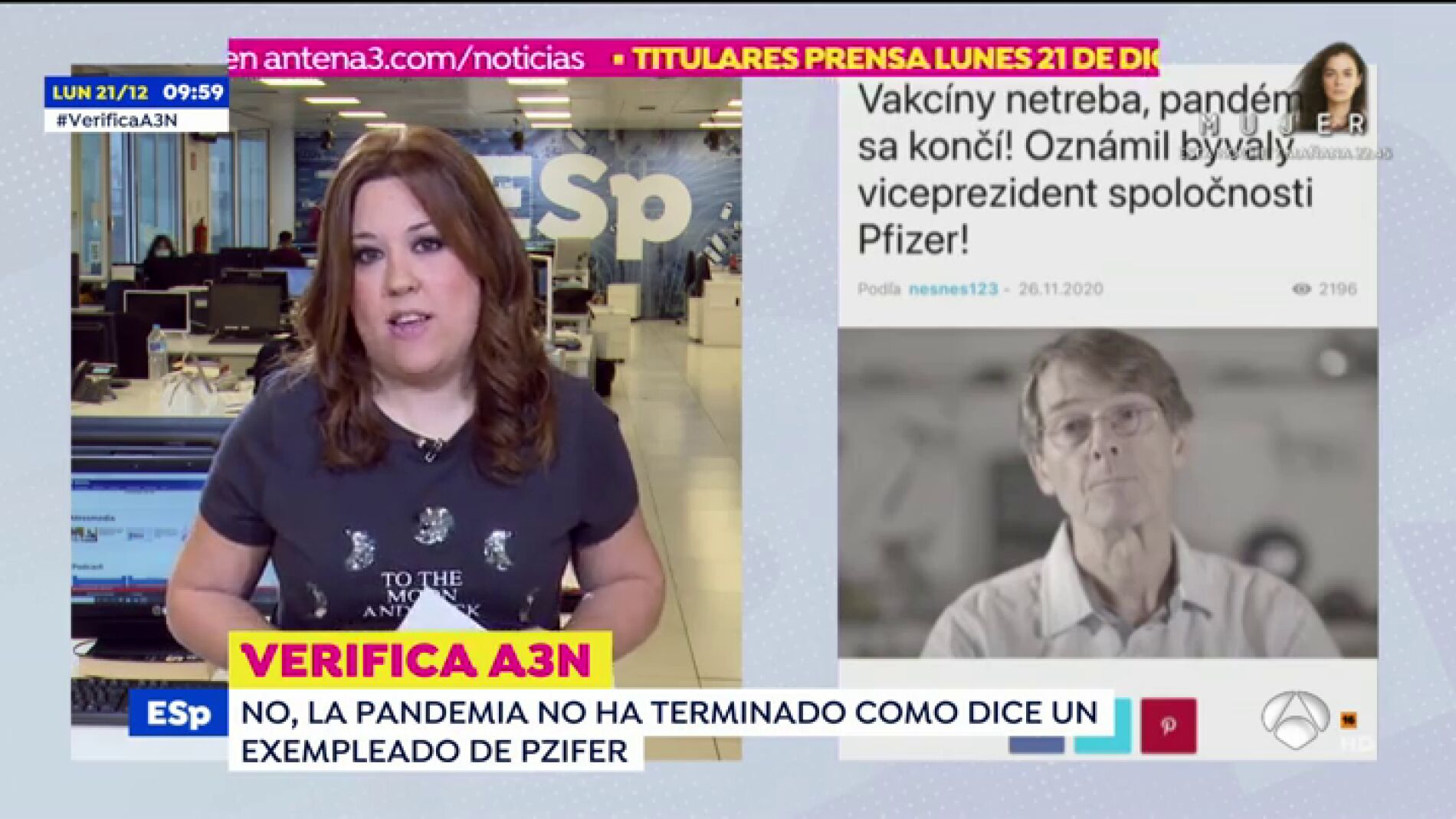 Las afirmaciones falsas sobre las vacunas y el coronavirus de un exempleado de Pfizer 