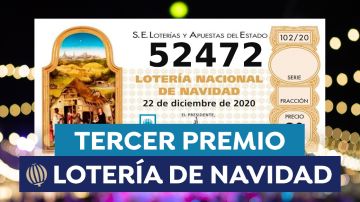 52472, tercer premio de la Lotería de Navidad 2020