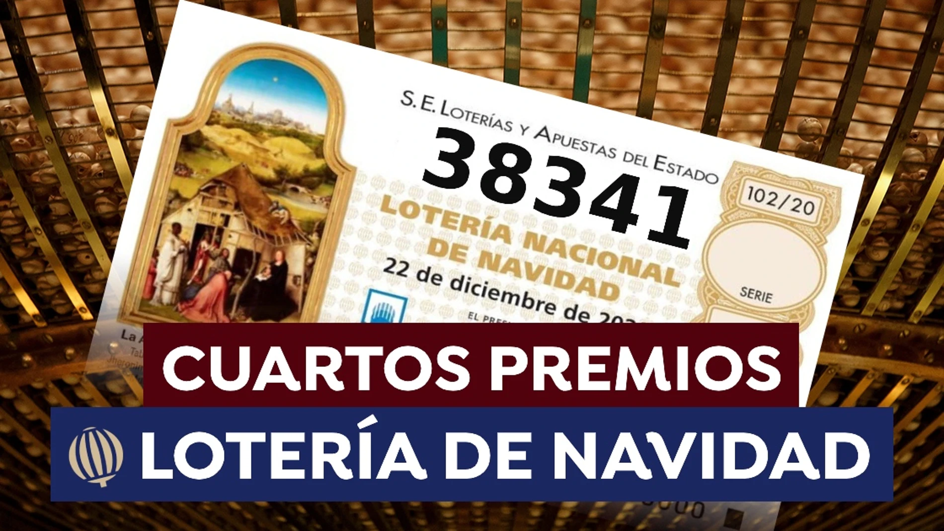 38341, segundo cuarto premio de la Lotería de Navidad 2020 38341, segundo cuarto premio de la Lotería de Navidad 2020