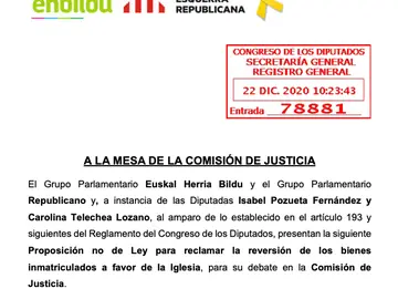 Proposición no del ley presentada por EH Bildu y ERC Proposición no del ley presentada por EH Bildu y ERC
