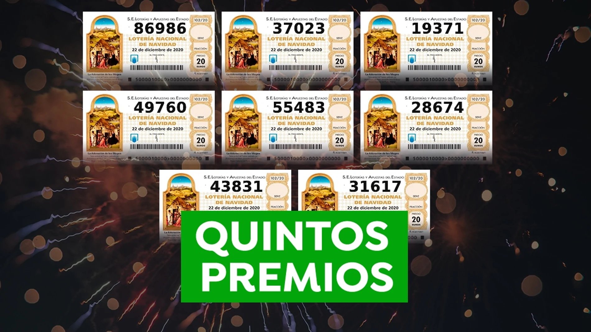 Lotería de Navidad 2020: Números premiados con los quintos premios del sorteo de Navidad Lotería de Navidad 2020: Números premiados con los quintos premios del sorteo de Navidad