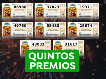 Todos los quintos premios de la Lotería de Navidad