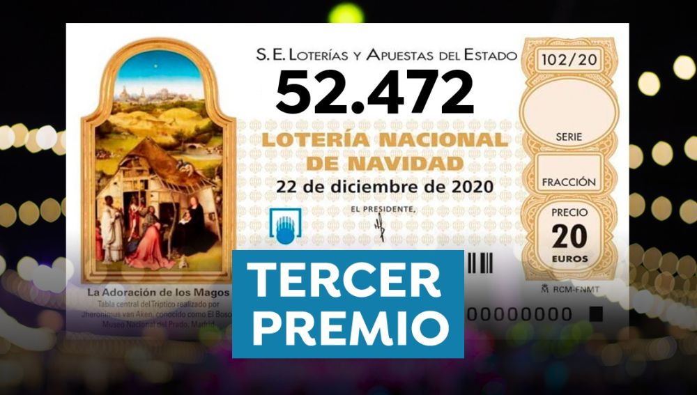 Tercer premio de la Lotería de Navidad 2020