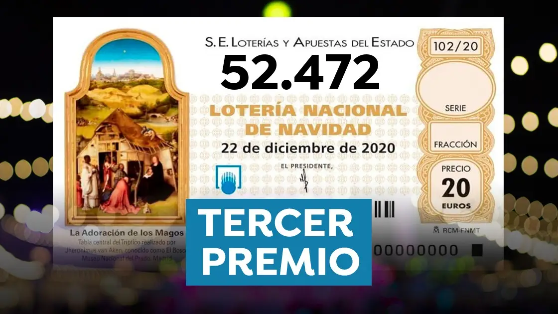 Tercer premio de la Loter&iacute;a de Navidad 2020