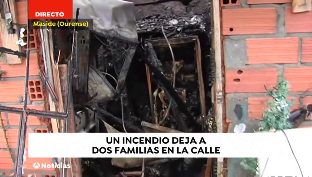 Dos familias sin hogar por un incendio en una casa de Maside (Ourense) 