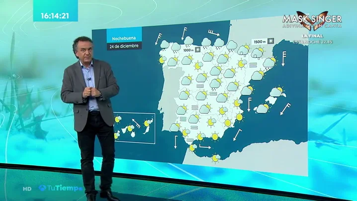  La previsi&oacute;n del tiempo hoy: Un frente fr&iacute;o dejar&aacute; lluvias d&eacute;biles en Nochebuena