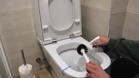 Limpiar la escobilla de WC Limpiar la escobilla de WC