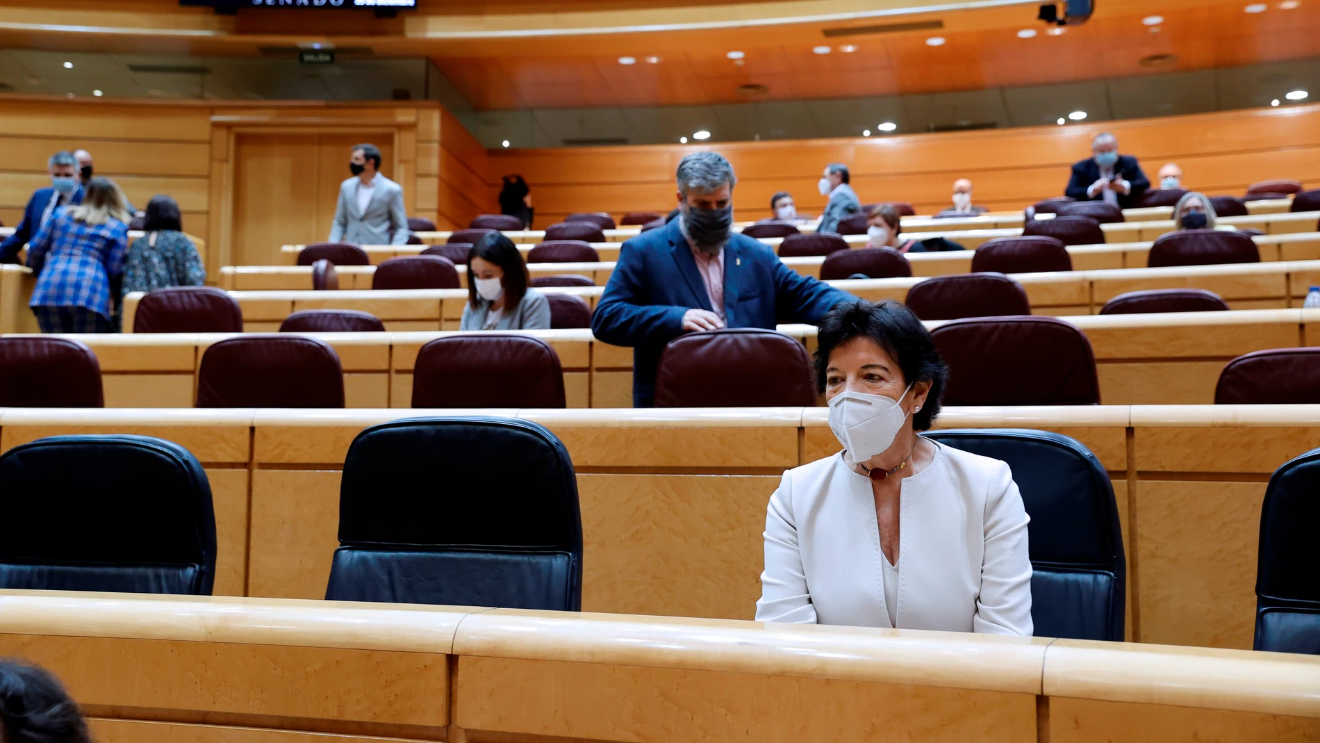 Isabel Celaá, en el pleno del Senado. Isabel Celaá, en el pleno del Senado.