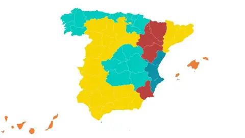 Mapa de restricciones para Nochebuena y Navidad Mapa de restricciones para Nochebuena y Navidad