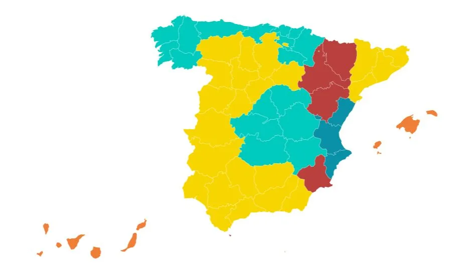 Mapa de restricciones para Nochebuena y Navidad Mapa de restricciones para Nochebuena y Navidad