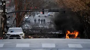 La imagen que deja la explosión de un coche bomba en Nashville La imagen que deja la explosión de un coche bomba en Nashville
