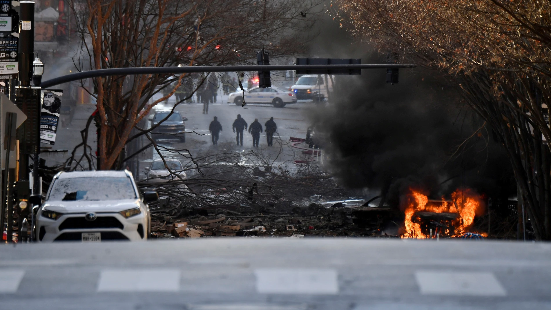 La imagen que deja la explosión de un coche bomba en Nashville La imagen que deja la explosión de un coche bomba en Nashville