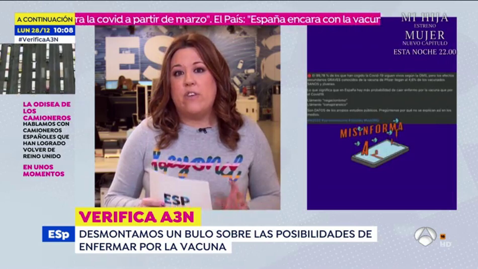No, no enfermar&aacute; m&aacute;s gente por la vacuna que por coronavirus en Espa&ntilde;a 