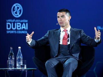 Cristiano Ronaldo en la entrega de premios de los Globe Soccer Awards