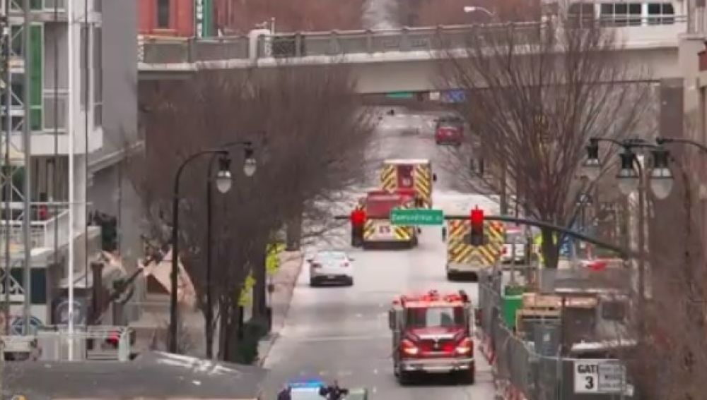 Imagen de la zona de la explosión en Nashville