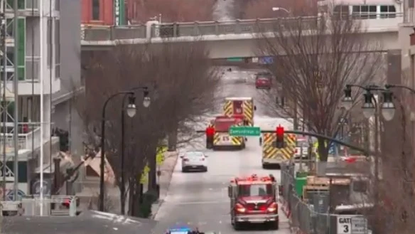 Imagen de la zona de la explosión en Nashville Imagen de la zona de la explosión en Nashville