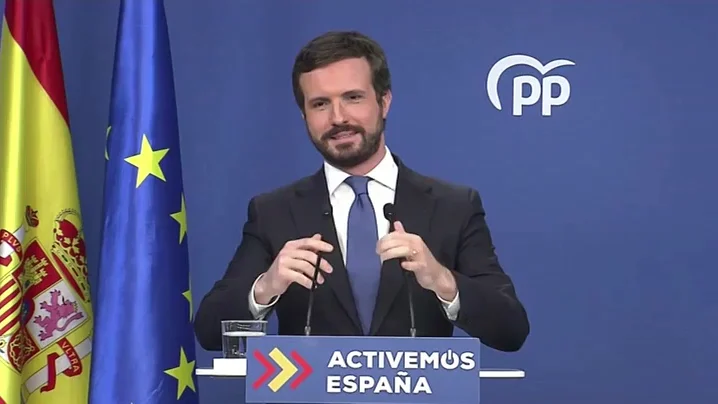 Pablo Casado en rueda de prensa sobre el balance de 2020