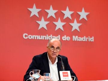 Antonio Zapatero, en una rueda de prensa de la Comunidad de Madrid.
