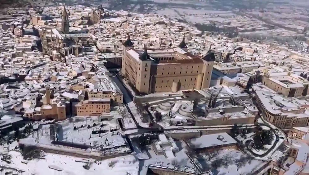 Toledo desde el aire una semana después de Filomena