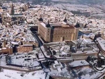 Toledo desde el aire una semana despu&eacute;s de Filomena