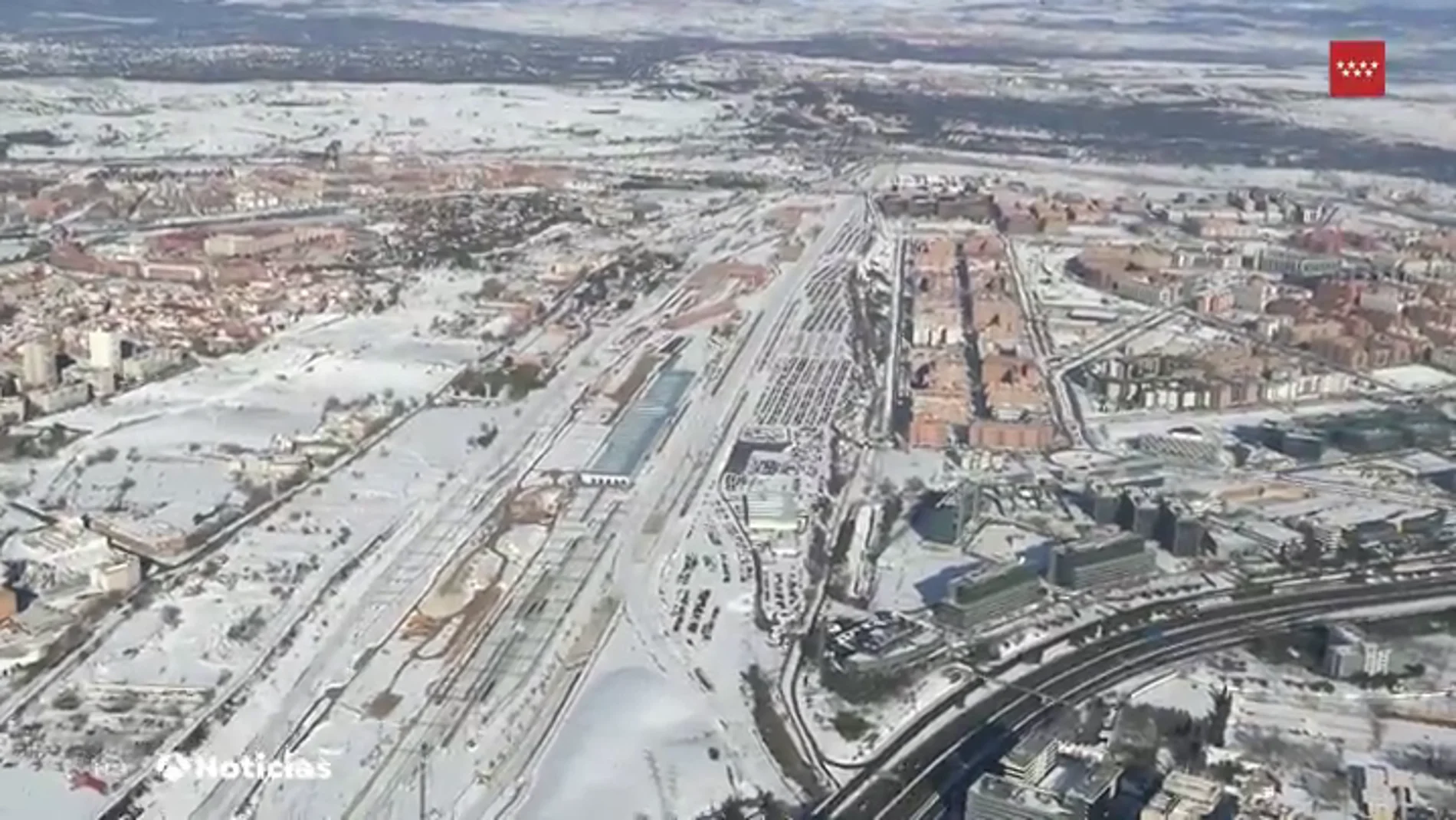 Así se ve Madrid desde el aire una semana después del temporal Filomena Así se ve Madrid desde el aire una semana después del temporal Filomena