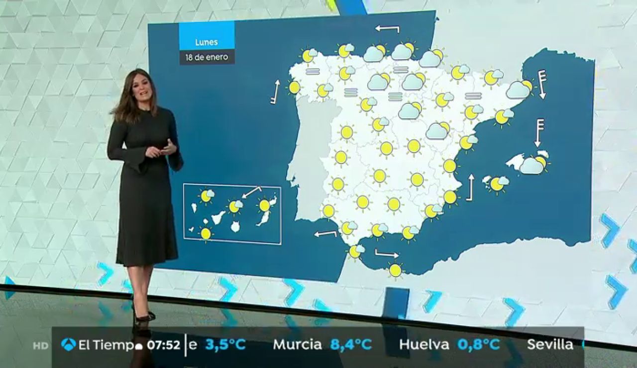 La previsión del tiempo hoy: Este lunes se esperan lluvias en el Cantábrico y litoral catalán con ascenso de temperaturas La previsión del tiempo hoy: Este lunes se esperan lluvias en el Cantábrico y litoral catalán con ascenso de temperaturas
