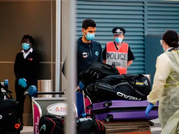 Novak Djokovic, a su llegada a Australia Novak Djokovic, a su llegada a Australia