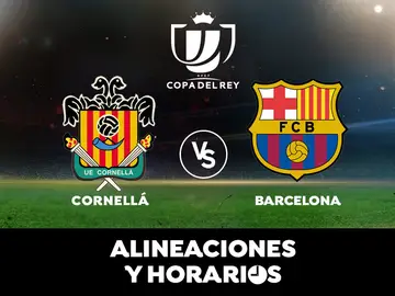 Cornellá - Barcelona: Horario, alineaciones y dónde ver los dieciseisavos de Copa del Rey Cornellá - Barcelona: Horario, alineaciones y dónde ver los dieciseisavos de Copa del Rey