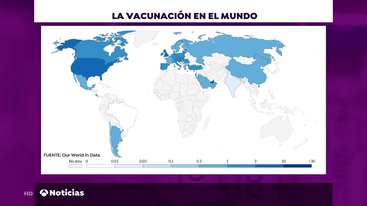 &Aacute;frica solo ha suministrado 25 vacunas del coronavirus a su poblaci&oacute;n