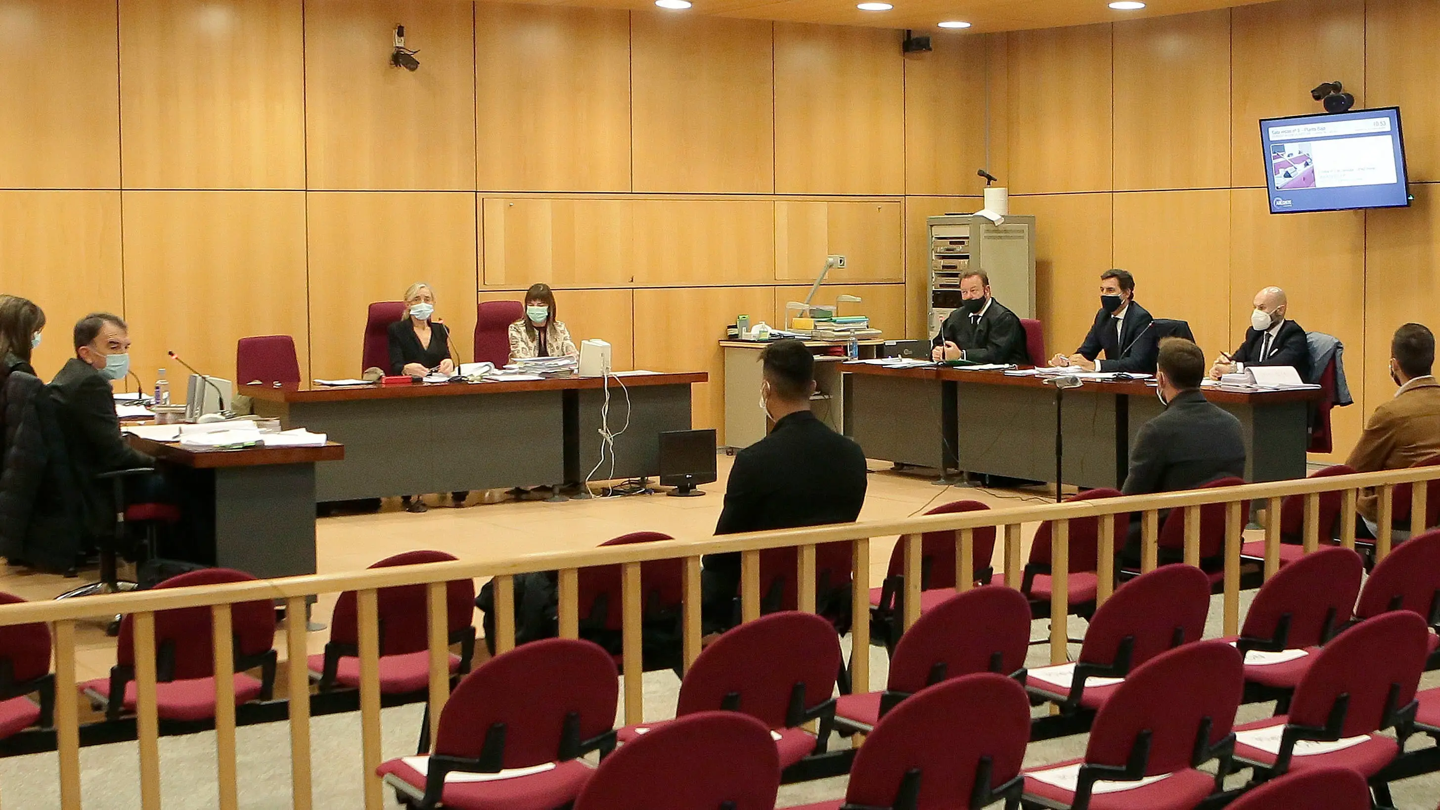 Sergi Enrich, Antonio Luna y Eddy Silvestre, durante el juicio