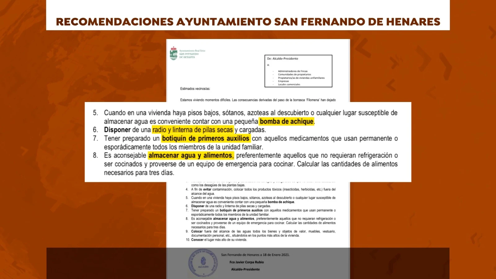 Recomendación San Fernando Recomendación San Fernando