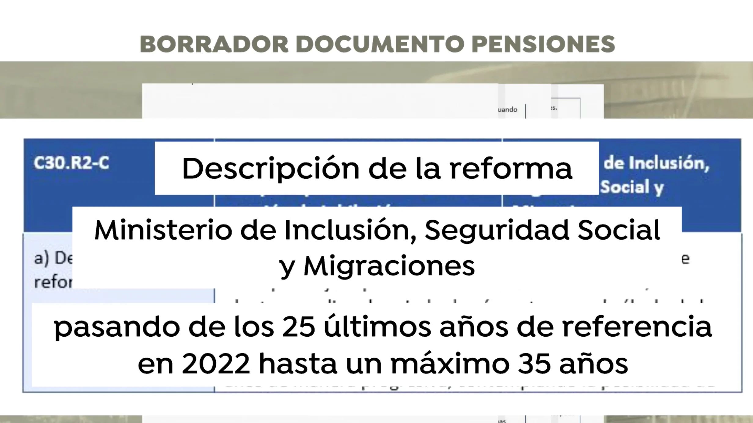 Exclusiva documento de pensiones por Antena 3 Noticias Exclusiva documento de pensiones por Antena 3 Noticias